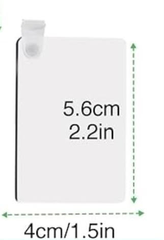 Product size guide showing 4 cm x 5.5 cm (1.5 x 2.2 in) dimensions